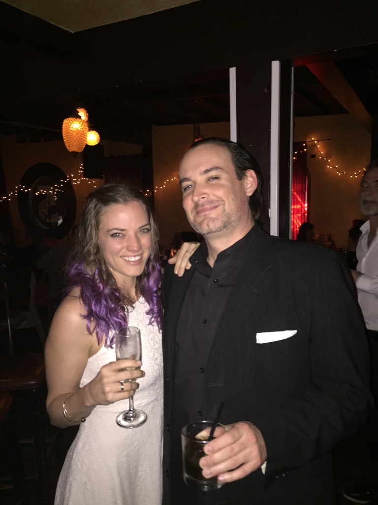 From that same night... Megan with Ken, the Hand of the Queen, in all black.